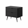 Noptiera Lante 2 Sertare, 63.2x38x55.3 cm, MDF, Negru picture - 2
