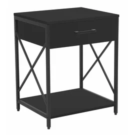 Noptiera Nordic,  48x40x60 cm, Metal/Pal Melaminat, Negru/Negru