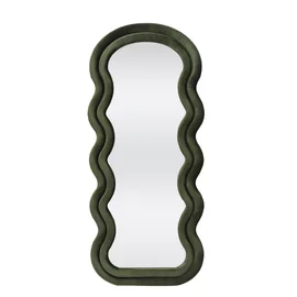 Oglinda Decorativa Helg 100, 70x3x160 cm, Rama MDF Tapitata cu Catifea, Verde Olive