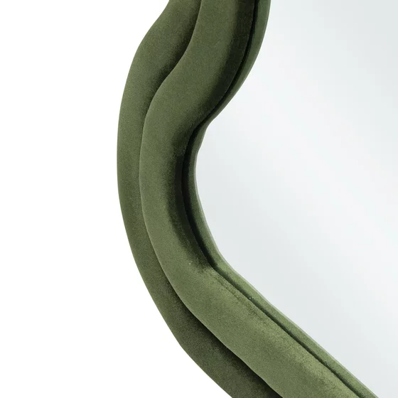 Oglinda Decorativa Helg 100, 70x3x160 cm, Rama MDF Tapitata cu Catifea, Verde Olive picture - 3