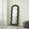 Oglinda Decorativa Helg 100, 70x3x160 cm, Rama MDF Tapitata cu Catifea, Verde Olive picture - 5
