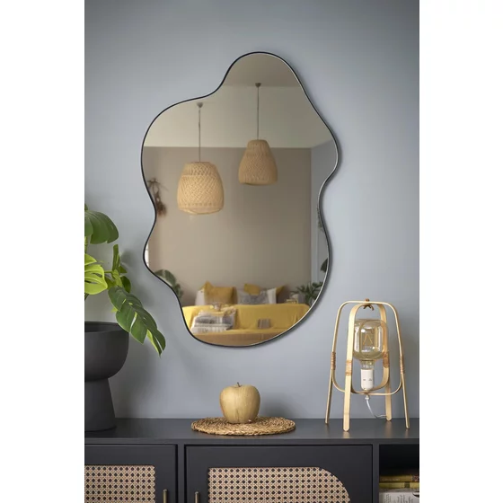 Oglinda Decorativa Helg 103, 90x1.5x56 cm, Rama Metalica Neagra picture - 6