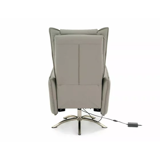 Fotoliu cu Recliner Electric Notos, 72x83-160x116 cm, Piele Sintetica, Gri picture - 5
