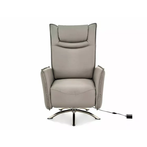 Fotoliu cu Recliner Electric Notos, 72x83-160x116 cm, Piele Sintetica, Gri picture - 3