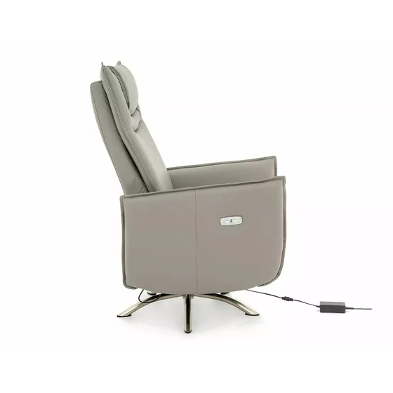 Fotoliu cu Recliner Electric Notos, 72x83-160x116 cm, Piele Sintetica, Gri picture - 4