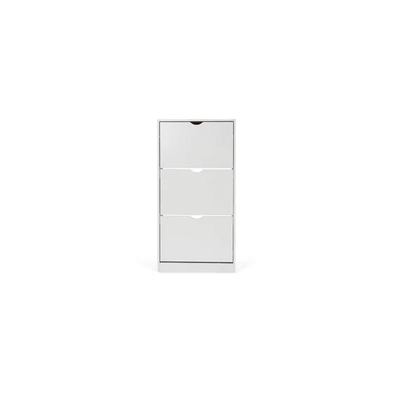 Pantofar Corry, 3 sertare, 60x24x118 cm, Pal Melaminat/MDF, Alb Mat picture - 1