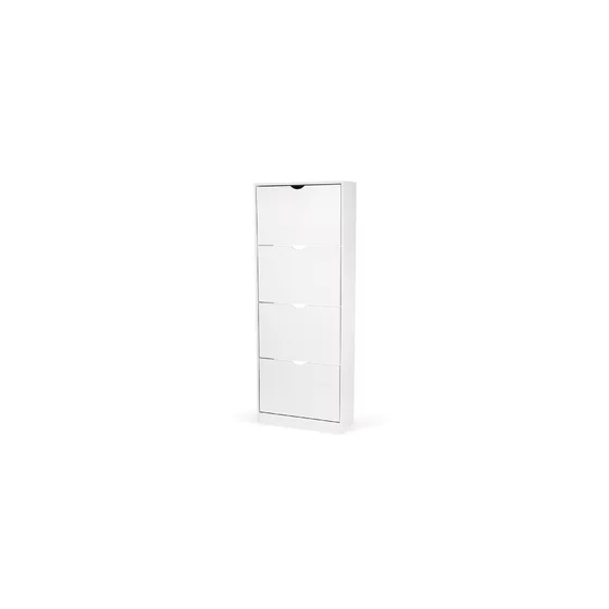 Pantofar Corry, 4 sertare, 60x24x157 cm, Pal Melaminat,  Alb Mat picture - 2