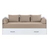 Pat cu Sertar, Perne si Saltea Timber, 80-160x200 cm, Pal Melaminat - Alb Lucios - picture - 2