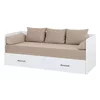 Pat cu Sertar, Perne si Saltea Timber, 80-160x200 cm, Pal Melaminat - Alb Lucios - picture - 3