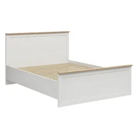 Pat Loksa A, 160x200 cm, Pal Melaminat, Pin Alb/ Stejar Gradson