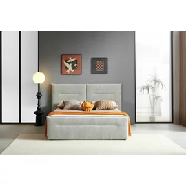 Pat Tapitat Aura, 160x200 cm, Stofa, Gri Deschis
