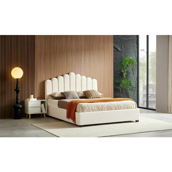 Pat Tapitat Chiara, 160x200 cm, Stofa Boucle, Crem picture - 1