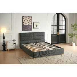 Pat Tapitat Cu Sertar Mobil, Cadiz, 140x200 cm, Stofa, Gri