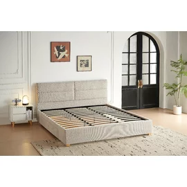 Pat Tapitat Cu Sertar Mobil, Cadiz, 160x200 cm, Stofa, Beige