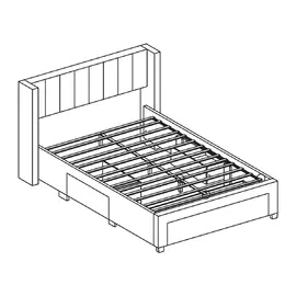 Pat Tapitat Cu Sertare Salem, 160x200 cm, Gri