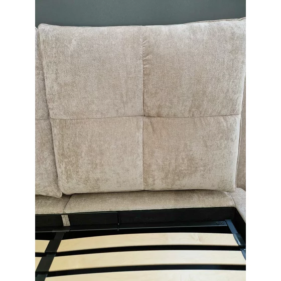 Pat Tapitat cu Somiera Rabatabila, Aura, 160x 200 cm, Stofa Beige picture - 6