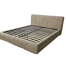 Pat Tapitat Ronda, 180x200 cm, Stofa, Maro Deschis