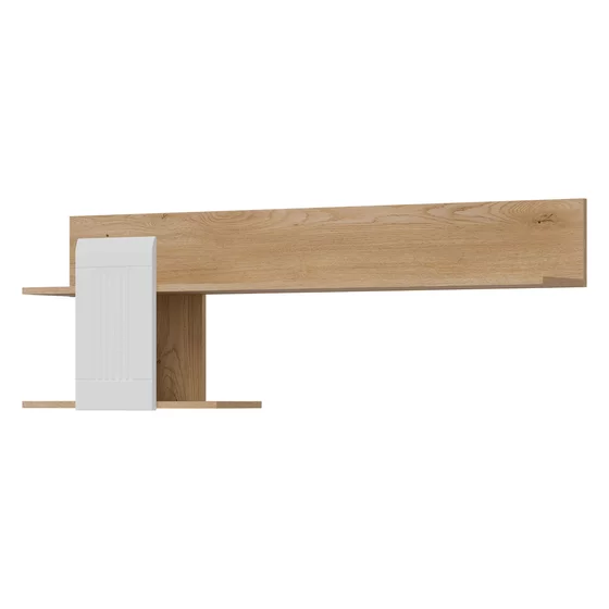 Polita Milton ML10, 163.5x23x46.5 h cm, Pal Melaminat/MDF,  Stejar Cremona/Alb Mat picture - 1