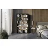 Biblioteca Fitt FP-01, 125x33x210 cm, Pal Melaminat, Grafit/Stejar/Gri Lucios picture - 6