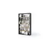 Biblioteca Fitt FP-01, 125x33x210 cm, Pal Melaminat, Grafit/Stejar/Gri Lucios picture - 4