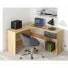 Birou de Colt Corner-24N2LU03, 155x125x75 cm, Stejar Wotan/negru picture - 1
