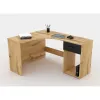 Birou de Colt Corner-24N2LU03, 155x125x75 cm, Stejar Wotan/negru picture - 2