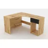 Birou de Colt Corner-24N2LU03, 155x125x75 cm, Stejar Wotan/negru picture - 3