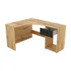 Birou de Colt Corner-24N2LU03, 155x125x75 cm, Stejar Wotan/negru picture - 7