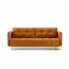 Canapea Extensibila Cavola Gold, 222x94x92 cm, Catifea Magic Velvet 2286 - Portocaliu picture - 1