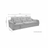 Canapea Extensibila Evora Extra Large, 276x137x71/92 cm, Stofa Lincoln 86 Gri Deschis picture - 5