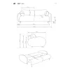 Canapea Extensibila Soft, 232x109x95 cm, Stofa - Albastra picture - 10