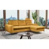 Coltar Extensibil Collin, Stofa tip Catifea Galben Curry Velutto 8, 252x165x117 H cm picture - 2