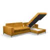 Coltar Extensibil Collin, Stofa tip Catifea Galben Curry Velutto 8, 252x165x117 H cm picture - 5