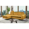 Coltar Extensibil Collin, Stofa tip Catifea Galben Curry Velutto 8, 252x165x117 H cm picture - 1