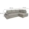 Coltar Extensibil Haris, 265x174x88 cm, Stofa, Beige Inchis-Lumos 31 picture - 8