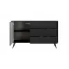 Comoda 3 Sertare + Usa, Lante 138-D3S, 138.2x38x81.2 cm, MDF, Negru picture - 3
