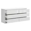Comoda 6 Sertare Timber, 150x45x75.5 cm, Pal Melaminat,  Alb Lucios picture - 2