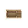 Comoda Lyon LYOK02, 3 USI, 157.6x42x89.1 h cm, Pal Melaminat, Stejar Riviera/Alb Lucios picture - 3
