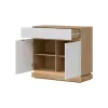Comoda Milton 2 Usi ML02, 95x40.5x88 h cm, Pal Melaminat/MDF, Stejar Cremona/Alb Mat picture - 2