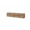 Comoda TV 4 Usi Rabatabile + 4 Sertare, Cross,  225x40x48 cm, Pal Melaminat, Stejar Wotan picture - 3