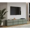 Comoda TV 4 Usi Rabatabile + 4 Sertare, Cross,  225x40x48 cm, Pal Melaminat, Verde Pin picture - 1