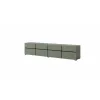 Comoda TV 4 Usi Rabatabile + 4 Sertare, Cross,  225x40x48 cm, Pal Melaminat, Verde Pin picture - 3
