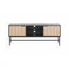 Comoda  TV Coorg, 2 Usi, 150x40x60 h cm, Metal/Pal Melaminat, Negru/Stejar picture - 2