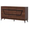 Comoda Vero 3 Usi + Sertar VR03, 163.5x38.5x86 h cm, Pal Melaminat/MDF, Nuc Inchis picture - 2