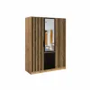 Dulap Bali Lux D3, 3 Usi + 3 Sertare,  149x57.5x200 cm, STEJAR WOTAN/NEGRU picture - 2