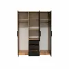 Dulap Bali Lux D3, 3 Usi + 3 Sertare,  149x57.5x200 cm, STEJAR WOTAN/NEGRU picture - 3