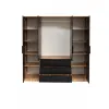 Dulap Bali Lux D4, 4 Usi + 3 Sertare,  196x57.5x200 cm, STEJAR WOTAN/ALB picture - 2