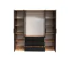 Dulap Bali Lux D4, 4 Usi + 3 Sertare,  196x57.5x200 cm, STEJAR WOTAN/NEGRU picture - 2