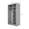 Dulap cu usi culisante IDEA ID-18, 120x60x215 cm, Gri picture - 4