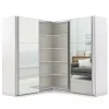 Dulap De Colt Cu Usi Glisante Merida, 207.5-216x62x215, Pal Melaminat/Oglinda, Alb picture - 2